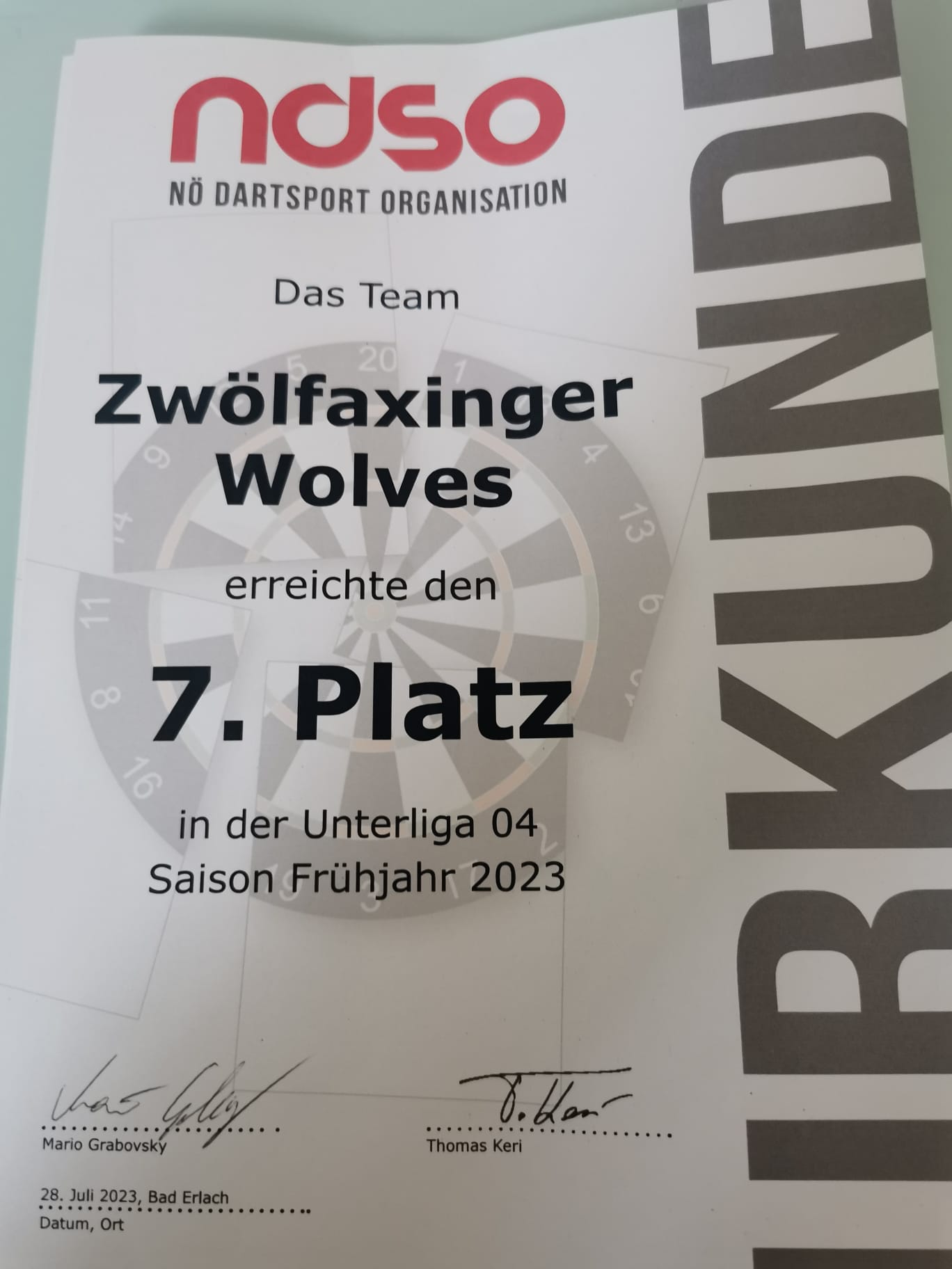 NDSO UL4 Zwölfaxinger Wolves 7.Platz